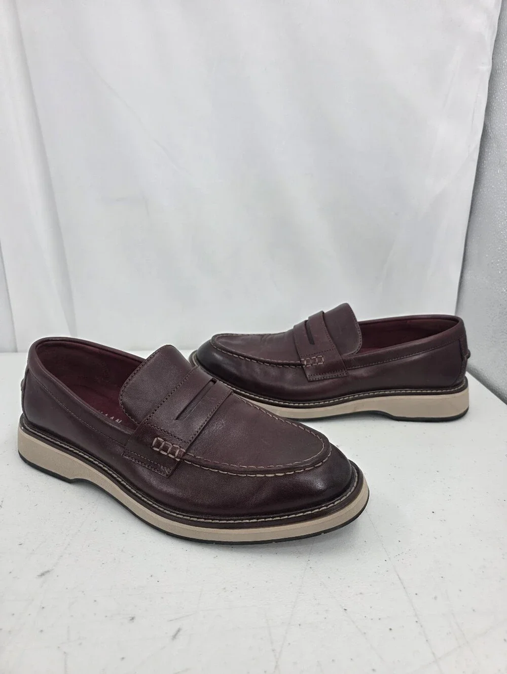 Cole Haan Osborn Grand Penny Loafer Men’s Size 9M Burgundy Leather C38243 No Box